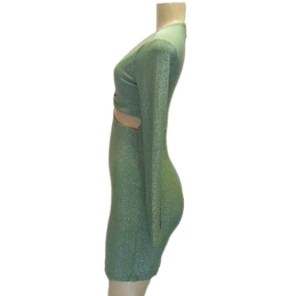 NWT Women's Long Sleeve Cut Out Lurex Bodycon Dress - Wild Fable - XS/S/M/L/XL - Picture 4 of 8